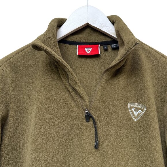 Rossignol Fleece Ski Top Size 14 Boys Brown 1/4 Zip Mock Neck Pullover - Picture 5 of 12